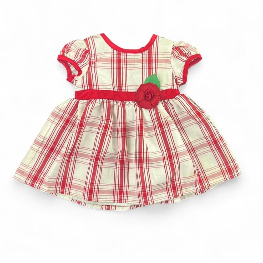 Red and white plaid Christmas Holiday Dress size 3-6 months